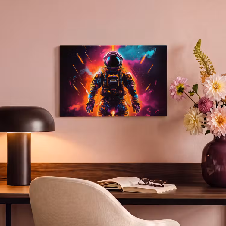 Canvas schilderij - Astronaut - Neon - Gaming - Ruimte — 4