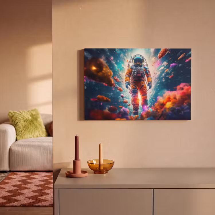 Canvas schilderij - Astronaut - Neon - Meteoriet - Neon — 2