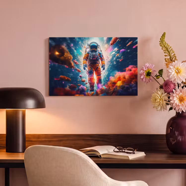 Canvas schilderij - Astronaut - Neon - Meteoriet - Neon — 4