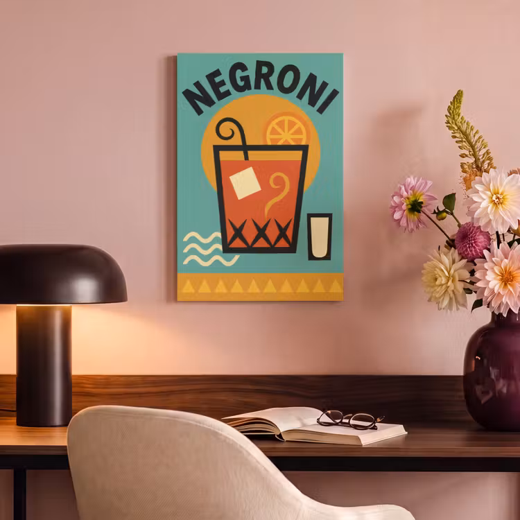 Canvas schilderij - Cocktail - Negroni - Art - Sinaasappel — 4