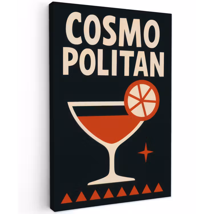 Canvas schilderij - Cocktail - Zwart - Illustratie — 1