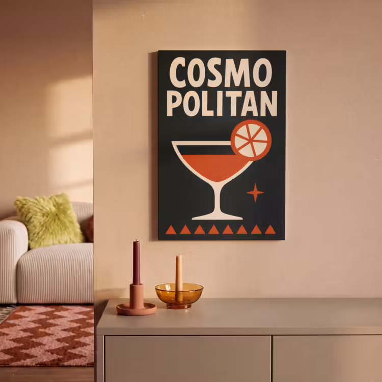 Canvas schilderij - Cocktail - Zwart - Illustratie — 2