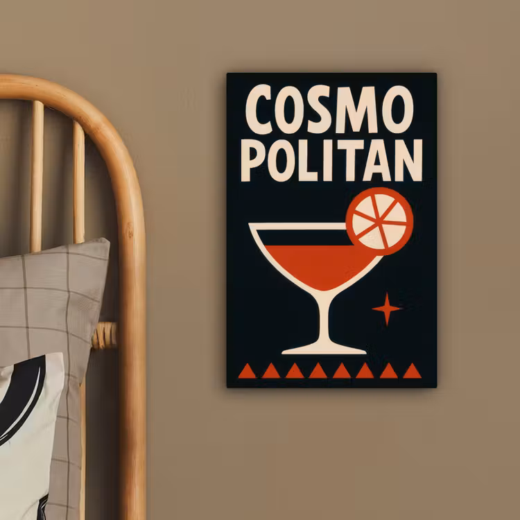 Canvas schilderij - Cocktail - Zwart - Illustratie — 3