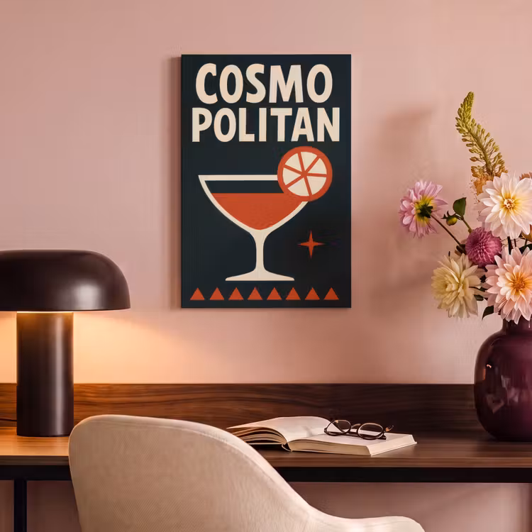 Canvas schilderij - Cocktail - Zwart - Illustratie — 4