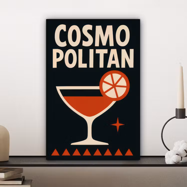 Canvas schilderij - Cocktail - Zwart - Illustratie — 5