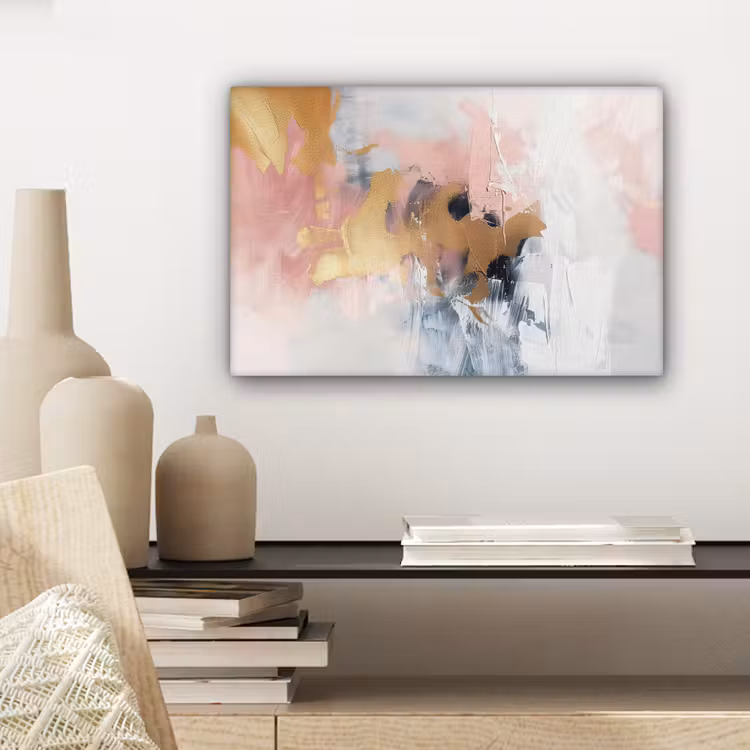 Canvas schilderij - Abstract - Pastel kleuren - Goud - Modern - Aesthetic — 5
