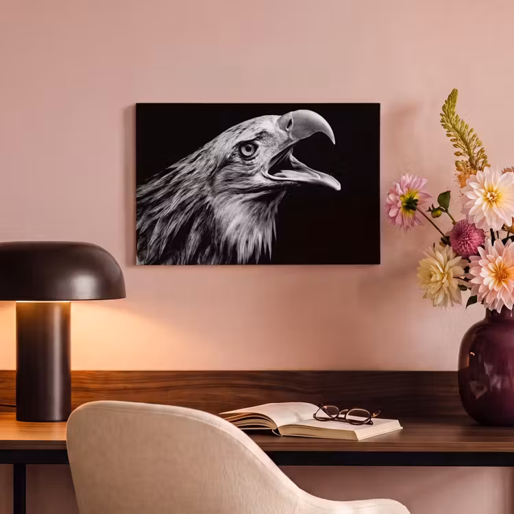 Canvas schilderij - Adelaar - Portret - Roofvogels - Zwart - Wit - Vogel — 4