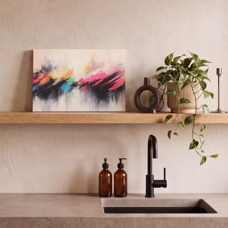 Canvas schilderij - Dynamisch - Abstract - Kleurrijk - Zwart — 3