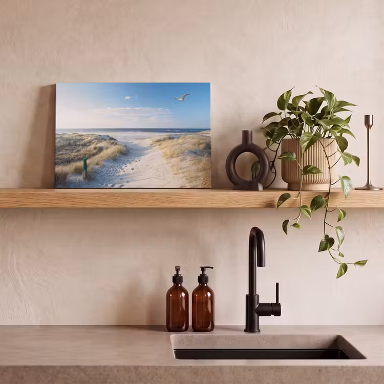 Canvas schilderij - Duin - Meeuw - Strand - Zee - Zon — 3
