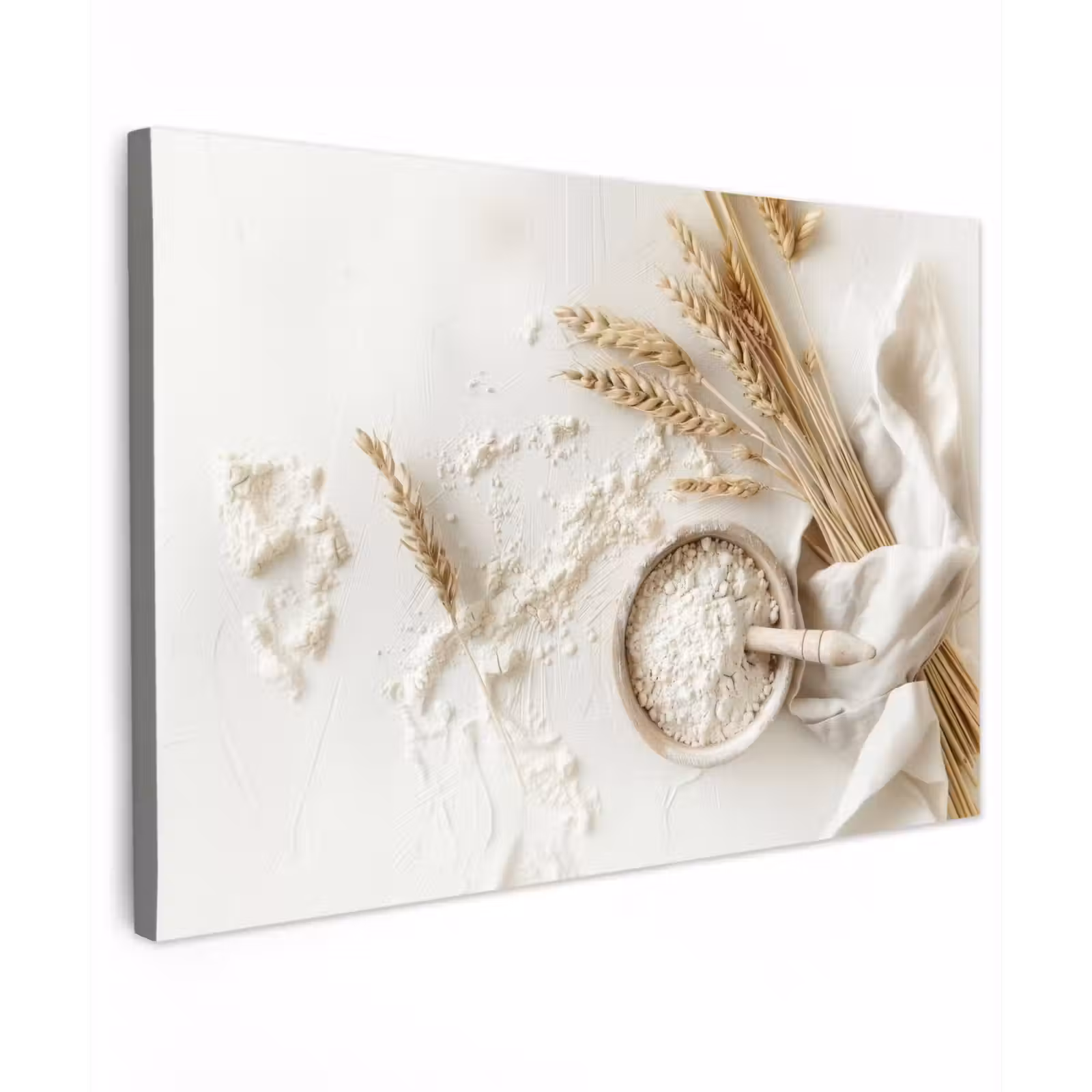 Canvas schilderij - Bloem - Hout - Tarwe — 1