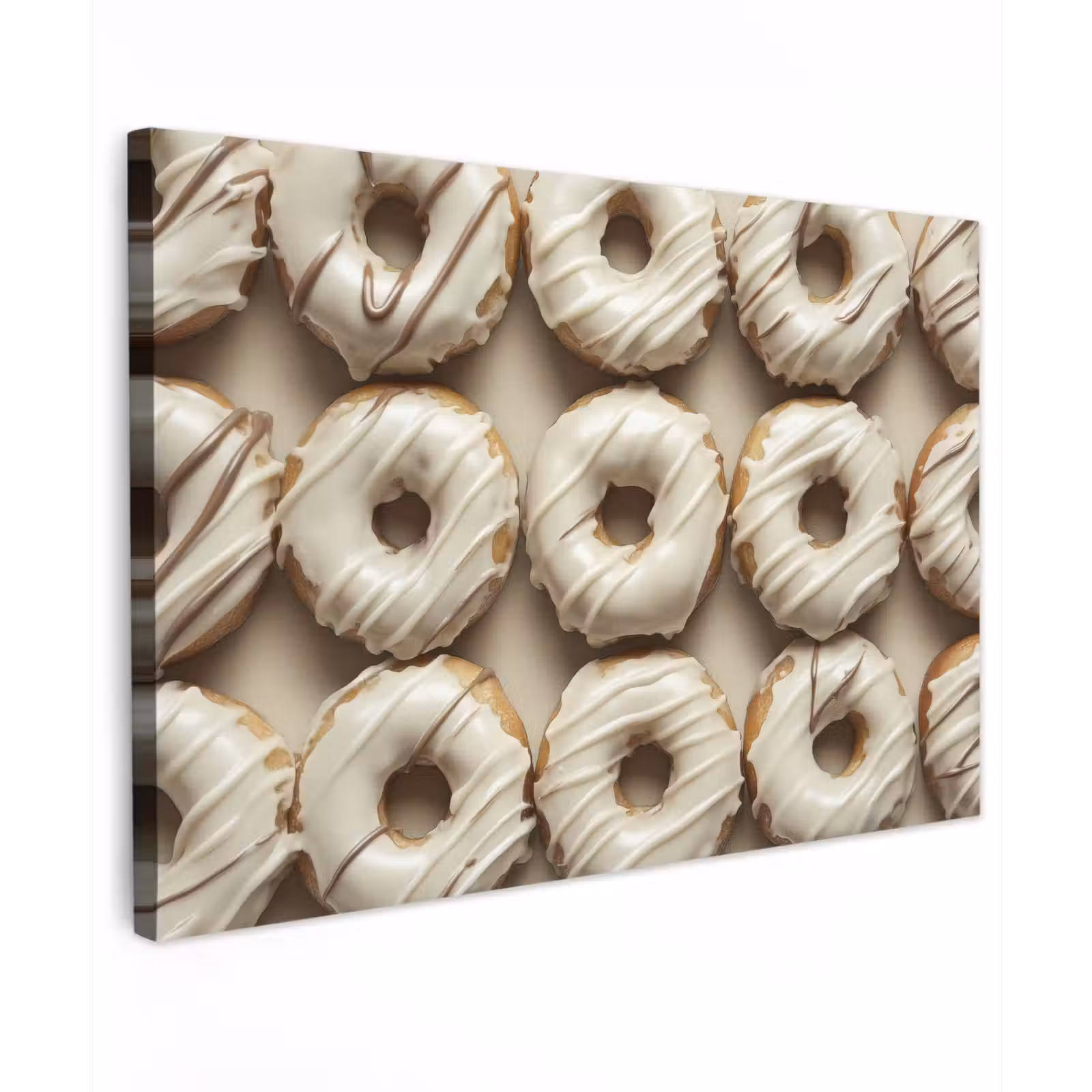 Canvas schilderij - Donuts - Chocolade - Wit - Beige — 1