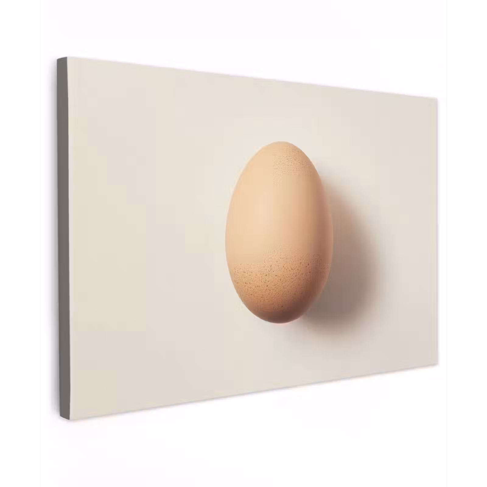 Canvas schilderij - Ei - Beige - Ovaal - Egaal — 1