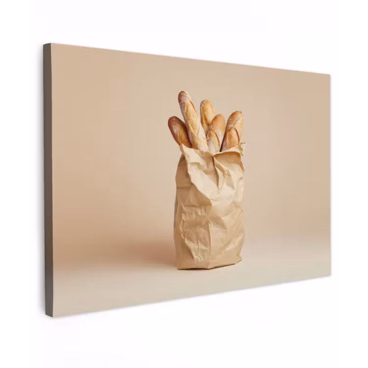 Canvas schilderij - Baguette - Brood - Stokbrood - Beige — 1