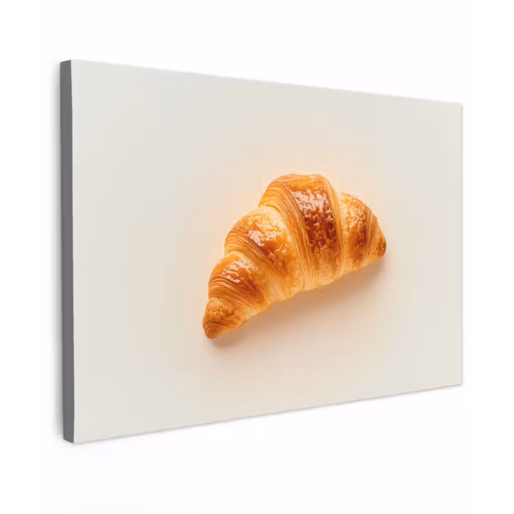 Canvas schilderij - Croissant - Brood - Beige — 1