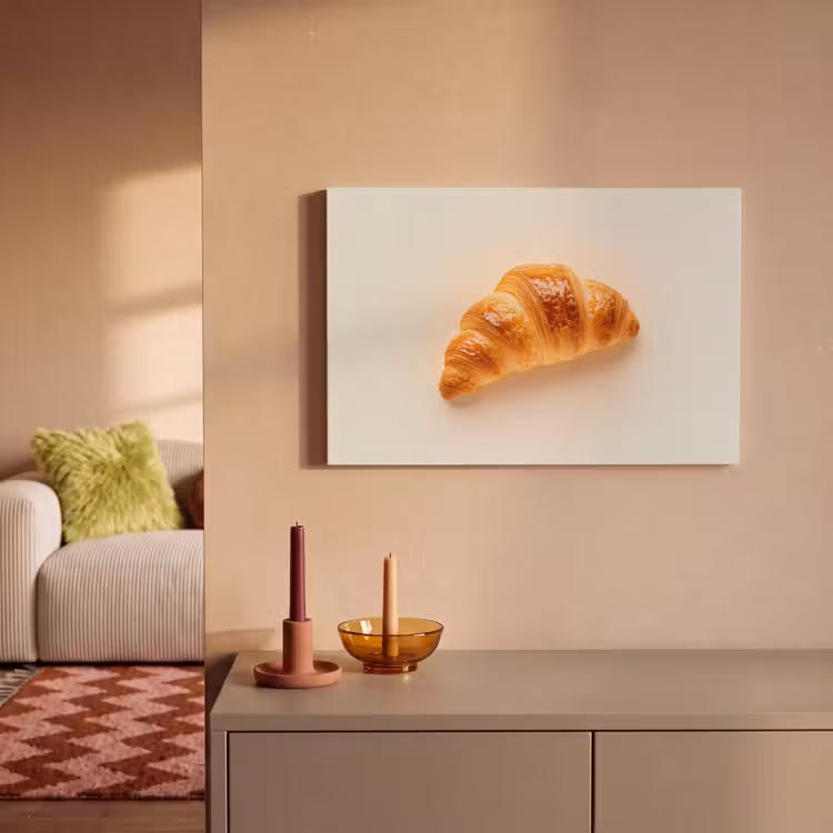 Canvas schilderij - Croissant - Brood - Beige — 2