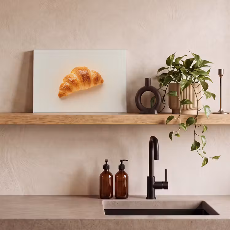 Canvas schilderij - Croissant - Brood - Beige — 3