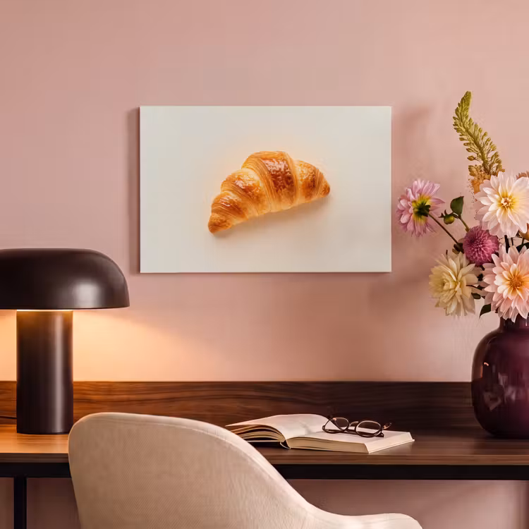 Canvas schilderij - Croissant - Brood - Beige — 4