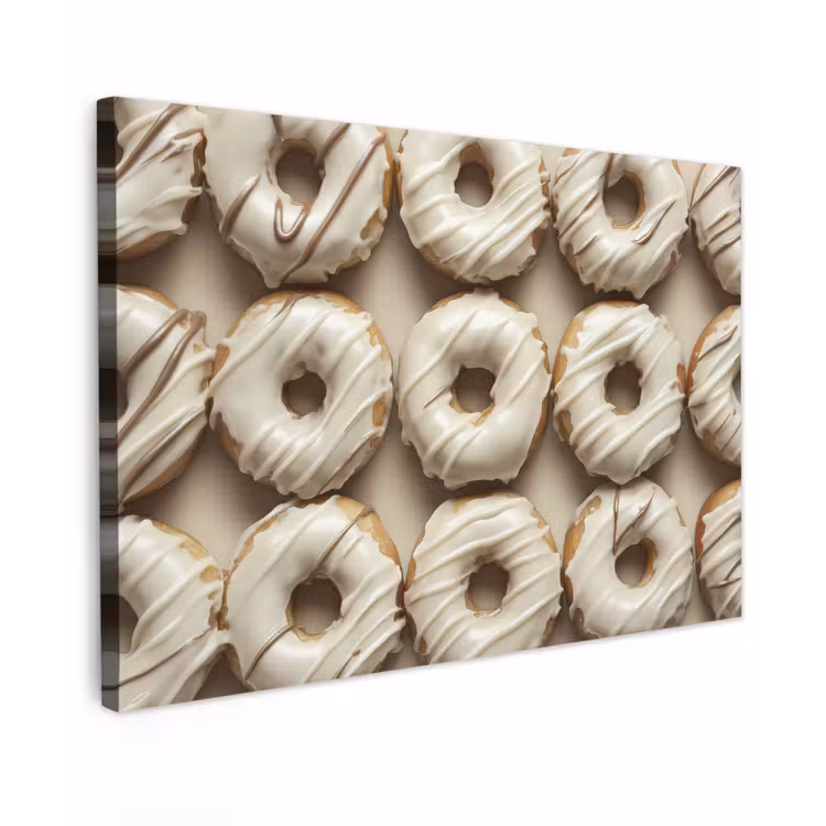Canvas schilderij - Donuts - Chocolade - Wit - Beige — 1