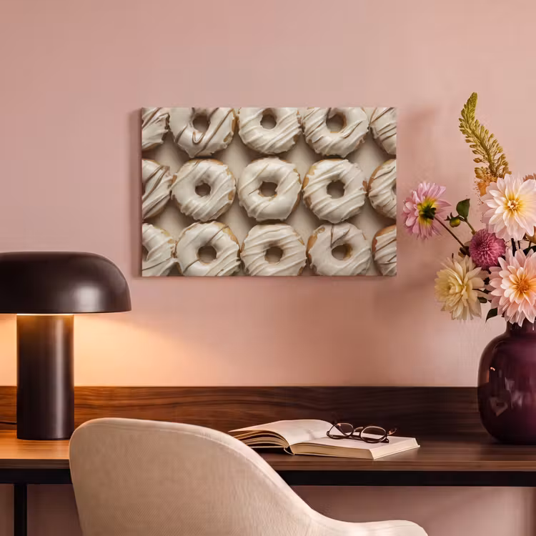 Canvas schilderij - Donuts - Chocolade - Wit - Beige — 4