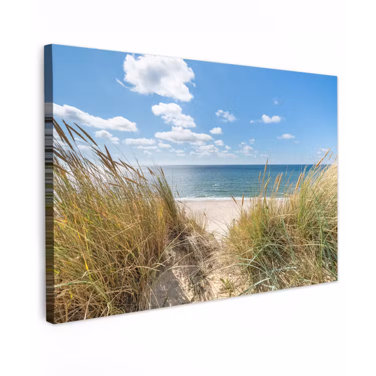 Canvas schilderij - Duin - Gras - Zee - Strand — 1