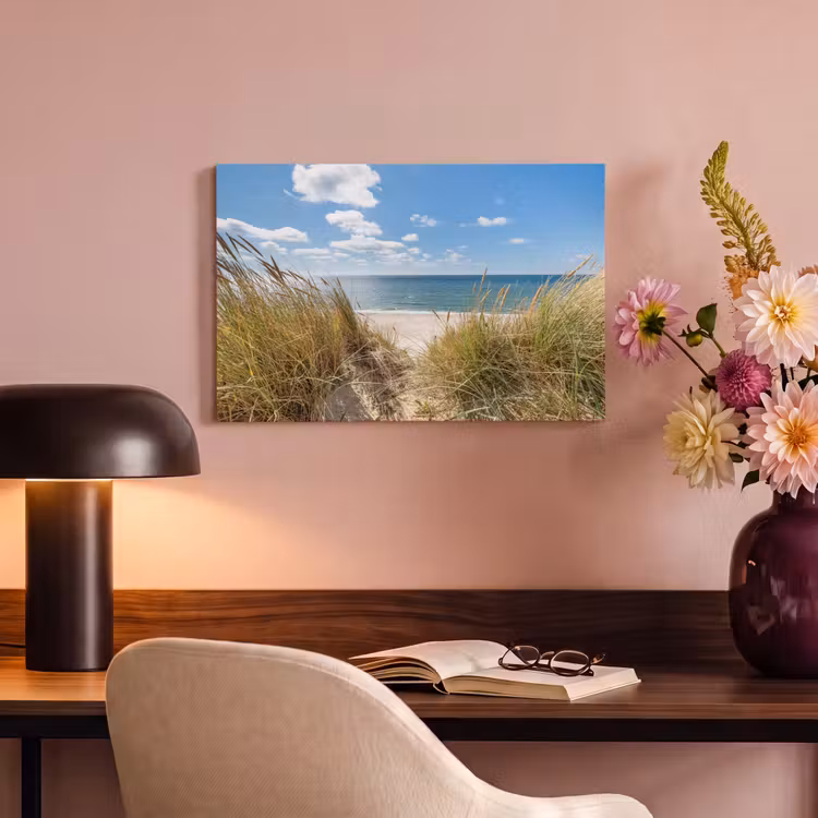 Canvas schilderij - Duin - Gras - Zee - Strand — 4