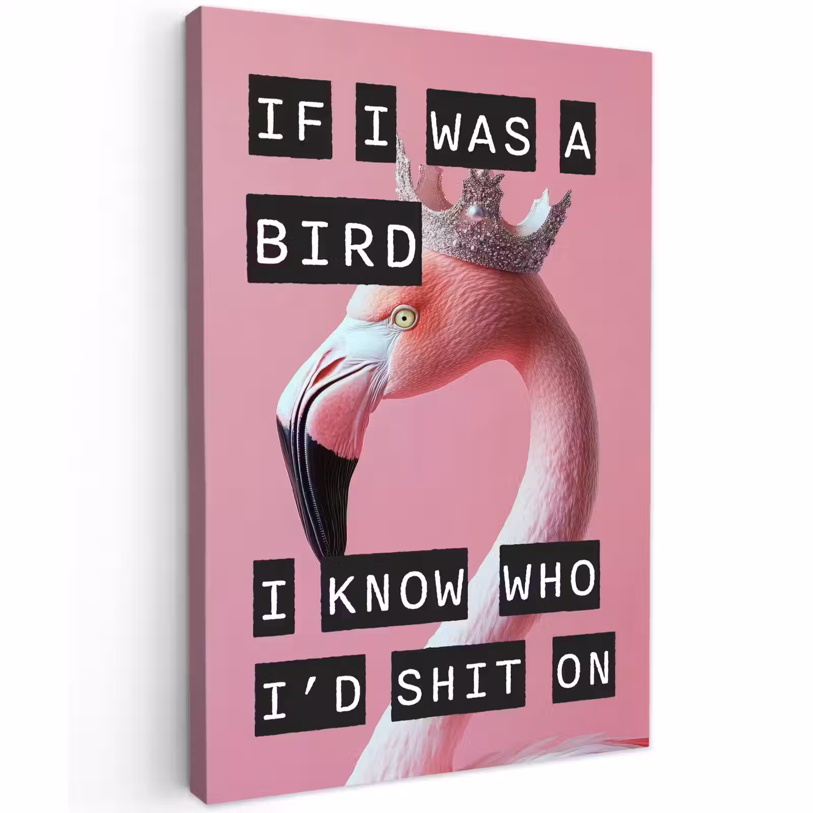Canvas schilderij - Flamingo - Roze - Vogel - Decoratie — 1