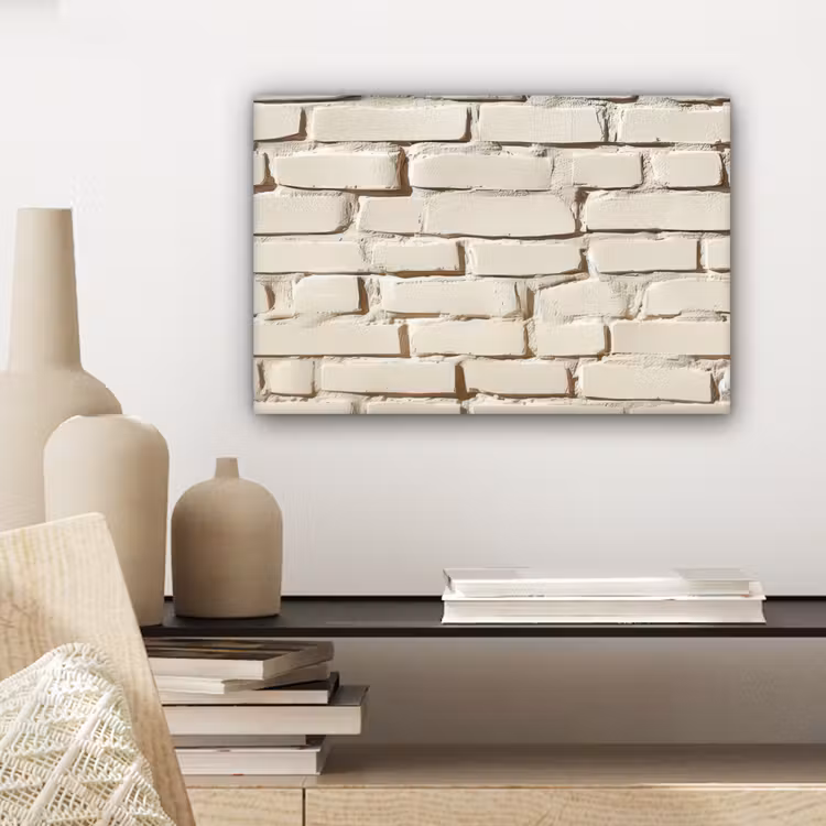 Canvas schilderij - Bakstenen - Muur - Licht - Wit — 5