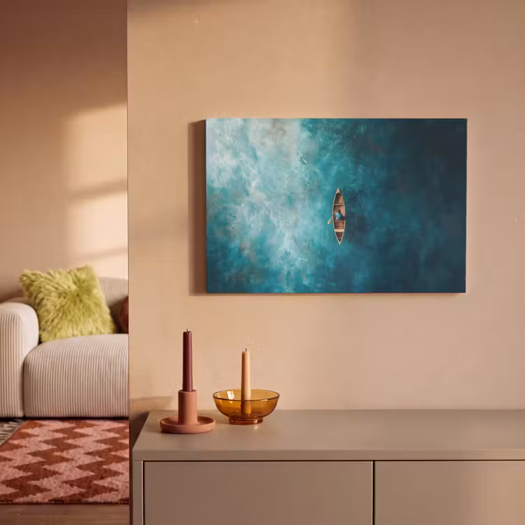 Canvas schilderij - Bootje - Water - Blauw — 2