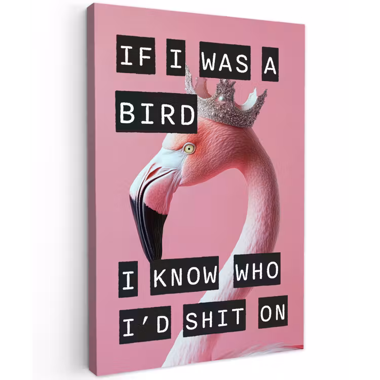 Canvas schilderij - Flamingo - Roze - Vogel - Decoratie — 1