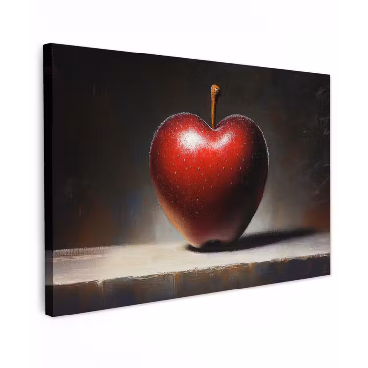 Canvas schilderij - Apple - Hart - Rood — 1