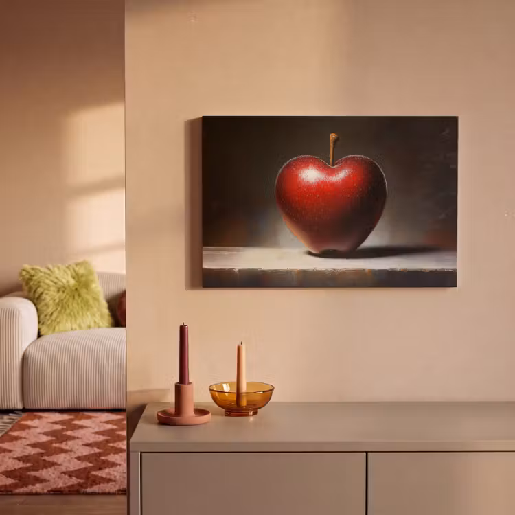 Canvas schilderij - Apple - Hart - Rood — 2