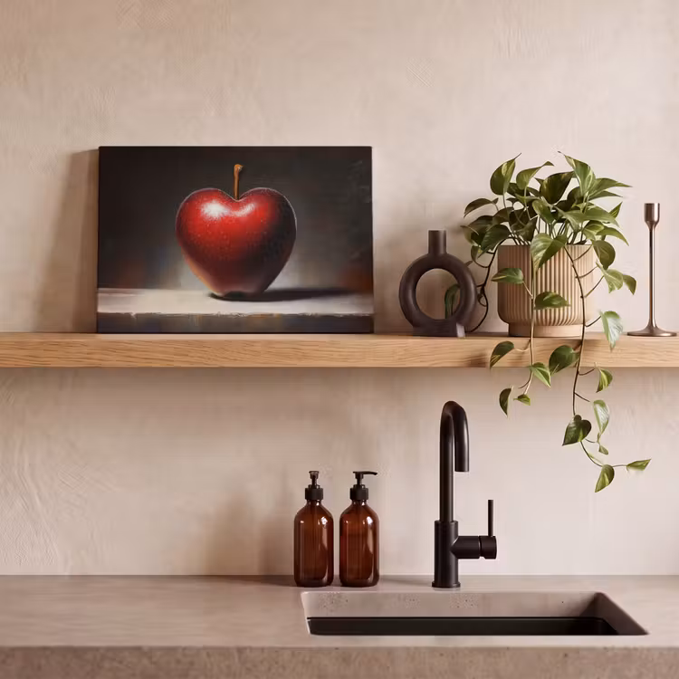 Canvas schilderij - Apple - Hart - Rood — 3