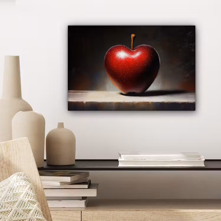 Canvas schilderij - Apple - Hart - Rood — 5