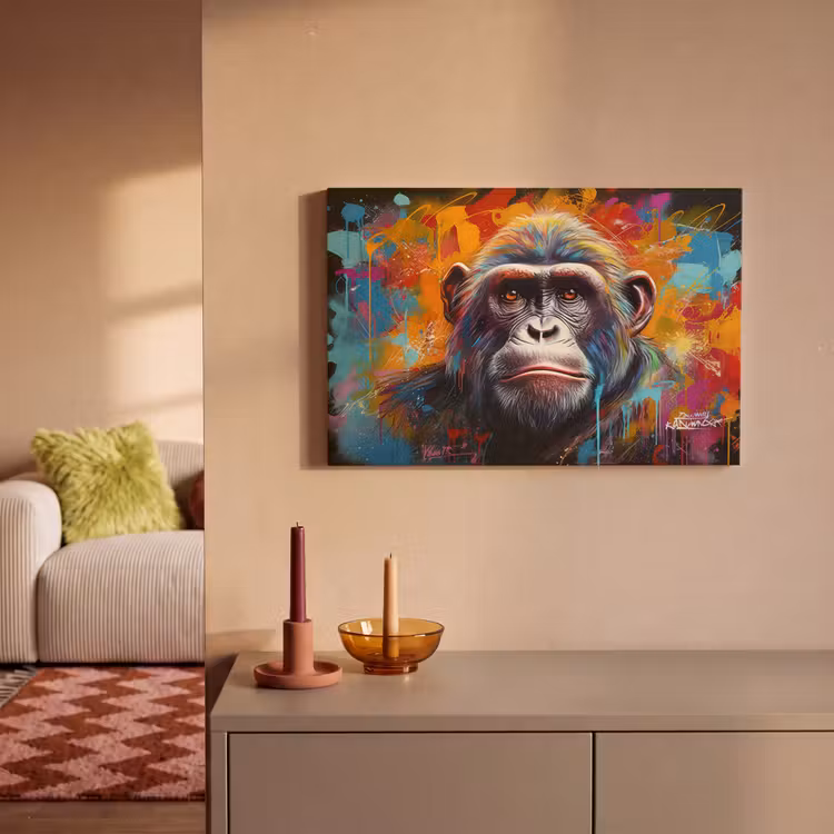 Canvas schilderij - Aap - Gorilla - Graffiti - Dieren - Kleuren — 2