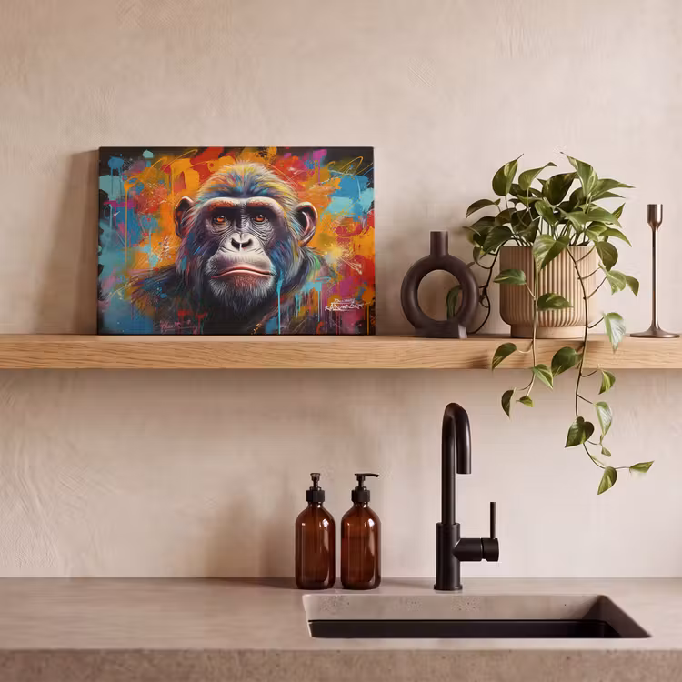 Canvas schilderij - Aap - Gorilla - Graffiti - Dieren - Kleuren — 3