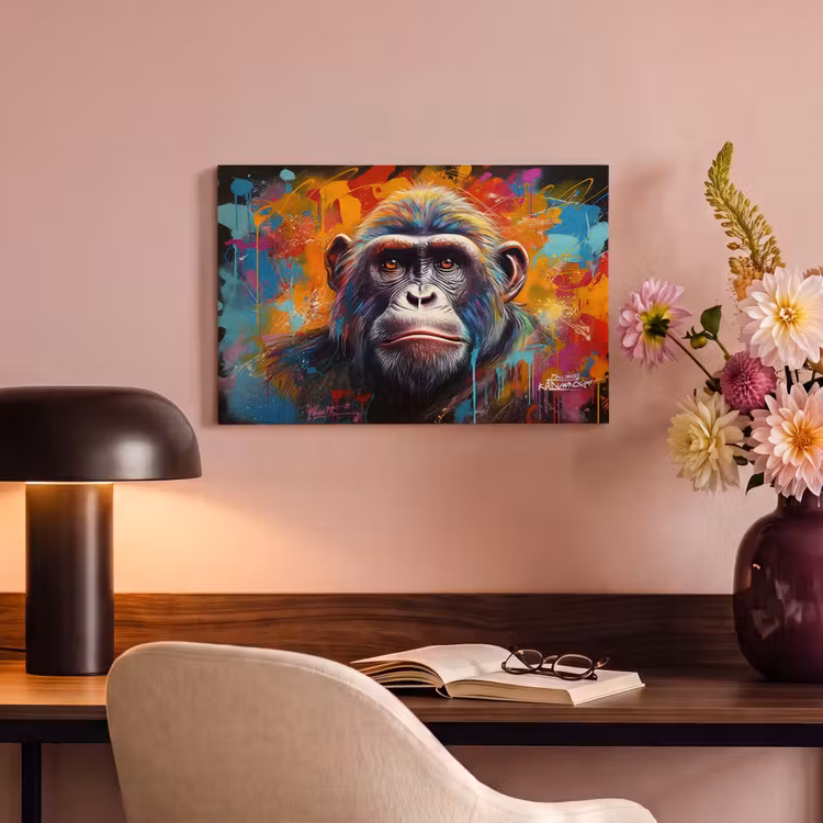 Canvas schilderij - Aap - Gorilla - Graffiti - Dieren - Kleuren — 4