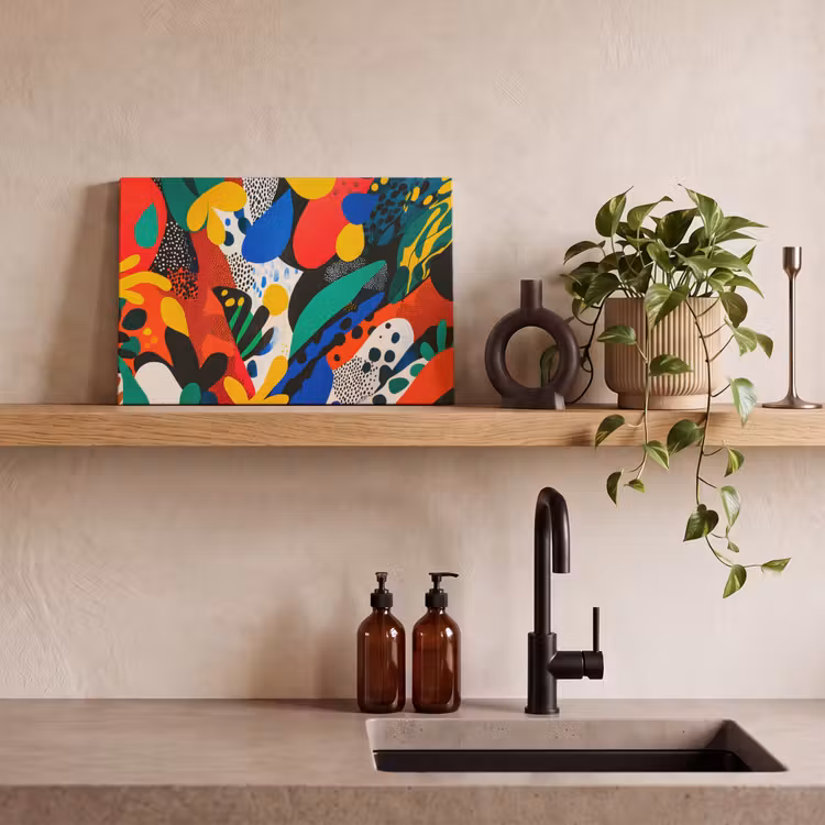 Canvas schilderij - Abstract - Planten - Vormen - Kleurrijk — 3