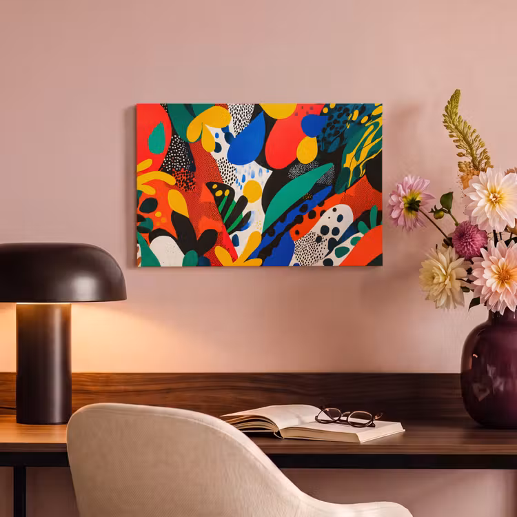 Canvas schilderij - Abstract - Planten - Vormen - Kleurrijk — 4