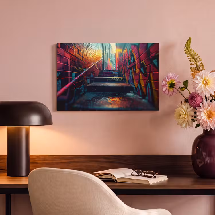 Canvas schilderij - Architectuur - Neon - Trap - Graffiti — 4
