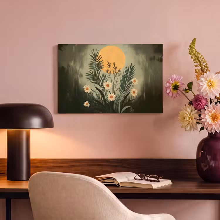 Canvas schilderij - Bloemen - Bladeren - Zon - Groen — 4