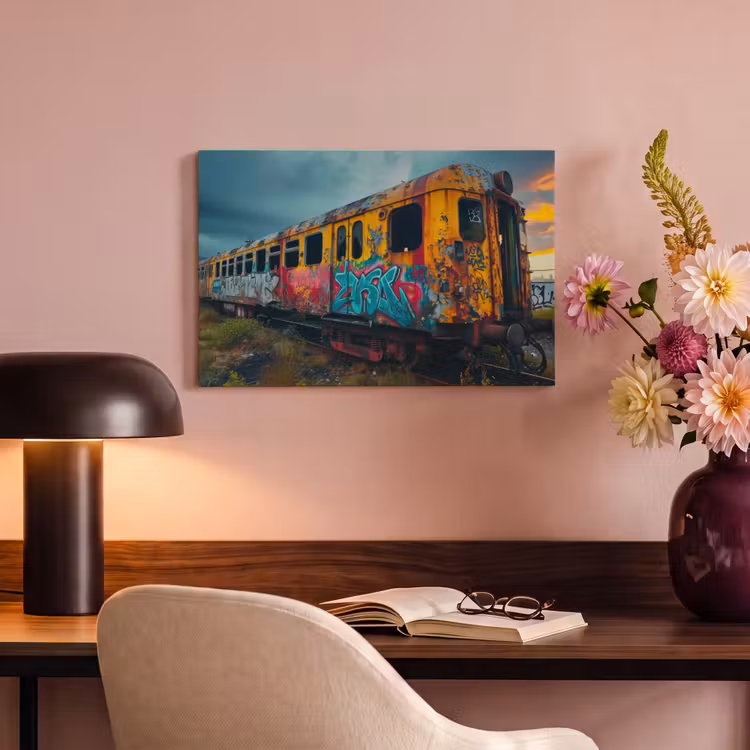 Canvas schilderij - Graffiti - Trein - Street art - Verlaten — 4