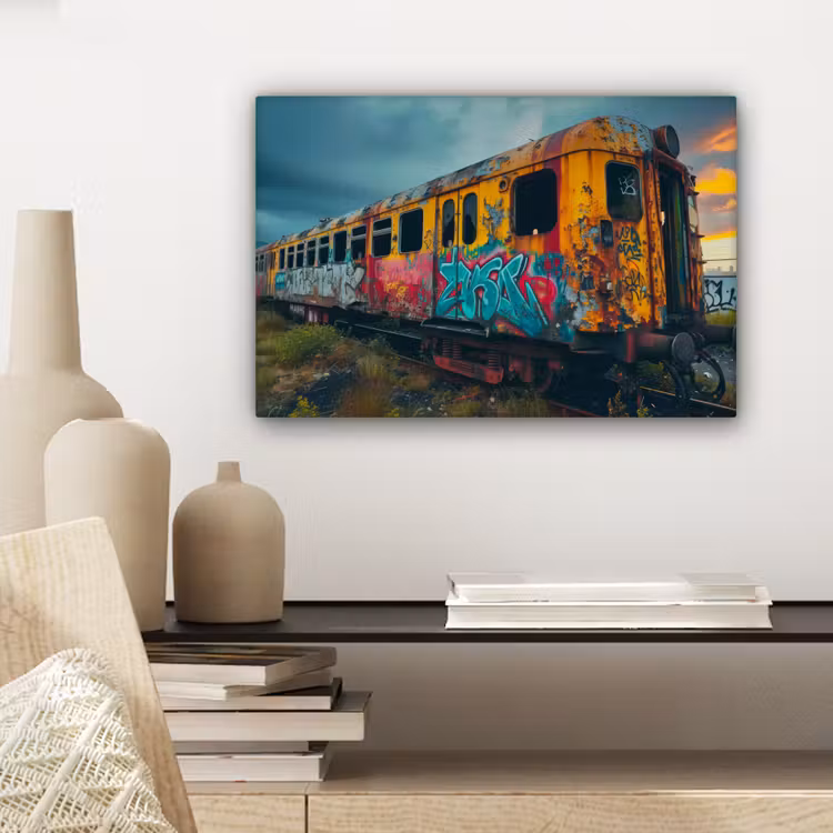 Canvas schilderij - Graffiti - Trein - Street art - Verlaten — 5