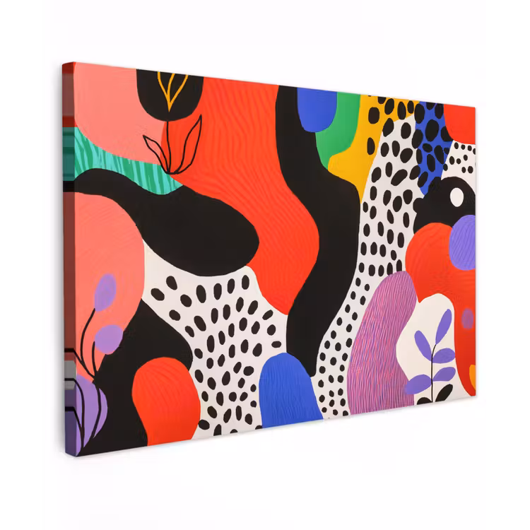 Canvas schilderij - Abstract - Vormen - Kleuren - Stippen — 1