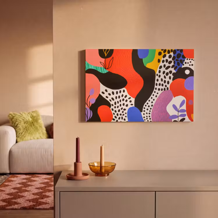 Canvas schilderij - Abstract - Vormen - Kleuren - Stippen — 2
