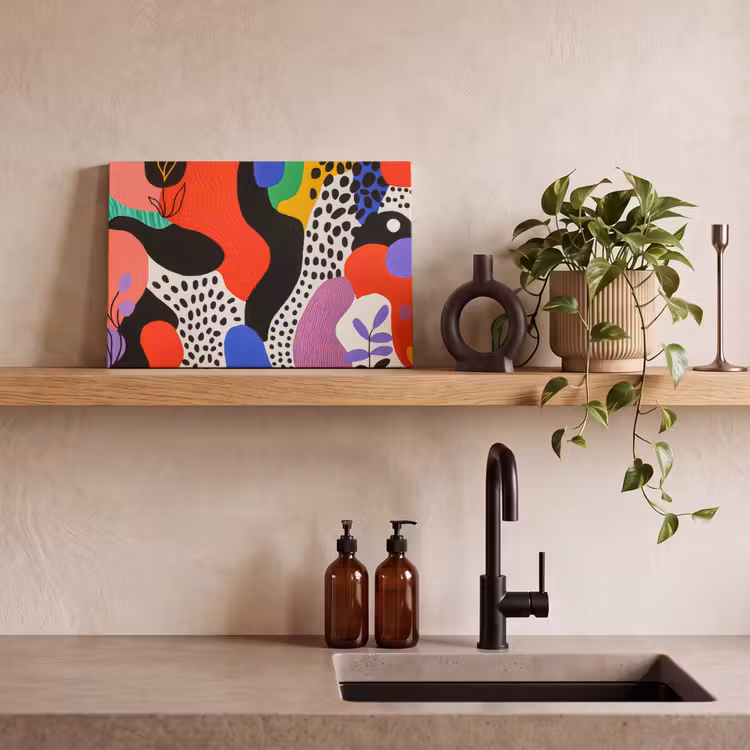 Canvas schilderij - Abstract - Vormen - Kleuren - Stippen — 3