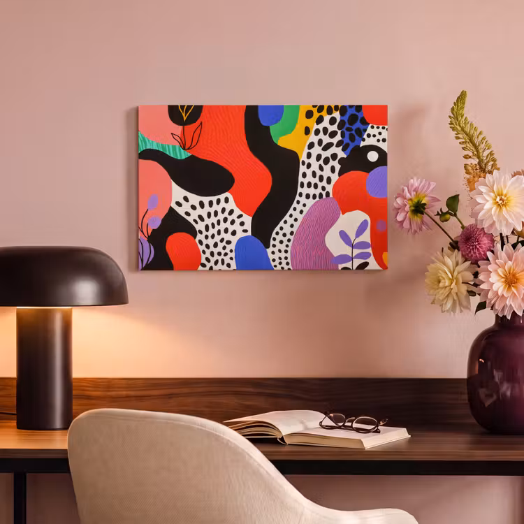 Canvas schilderij - Abstract - Vormen - Kleuren - Stippen — 4