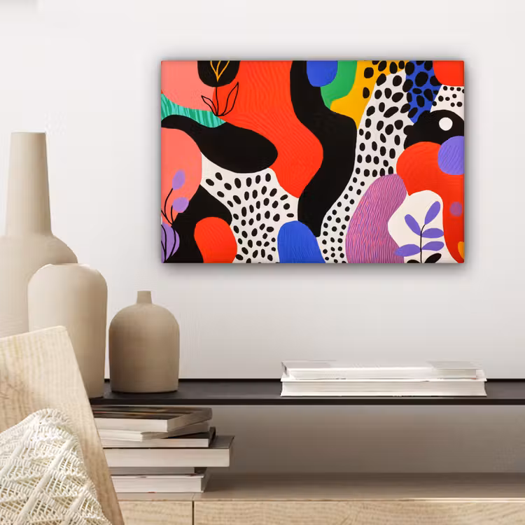 Canvas schilderij - Abstract - Vormen - Kleuren - Stippen — 5
