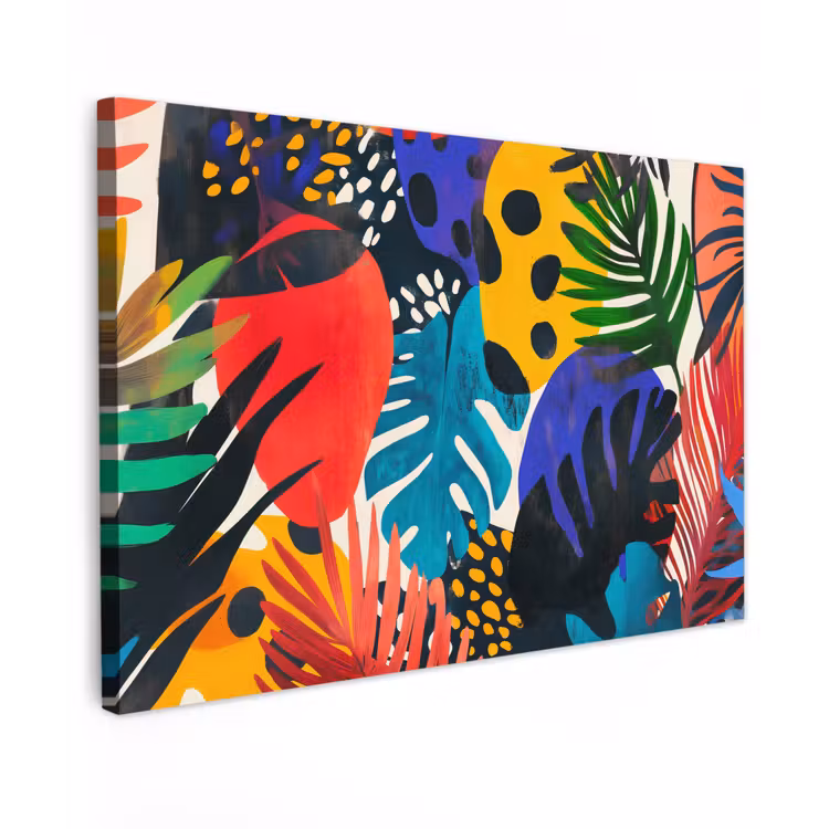 Canvas schilderij - Bladeren - Vormen - Abstract - Kleurrijk — 1