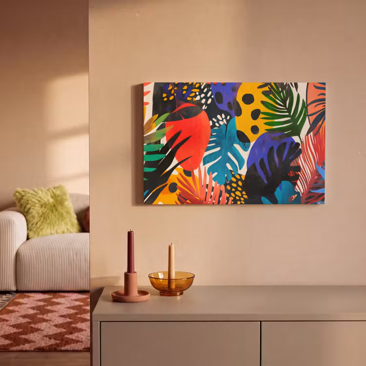 Canvas schilderij - Bladeren - Vormen - Abstract - Kleurrijk — 2