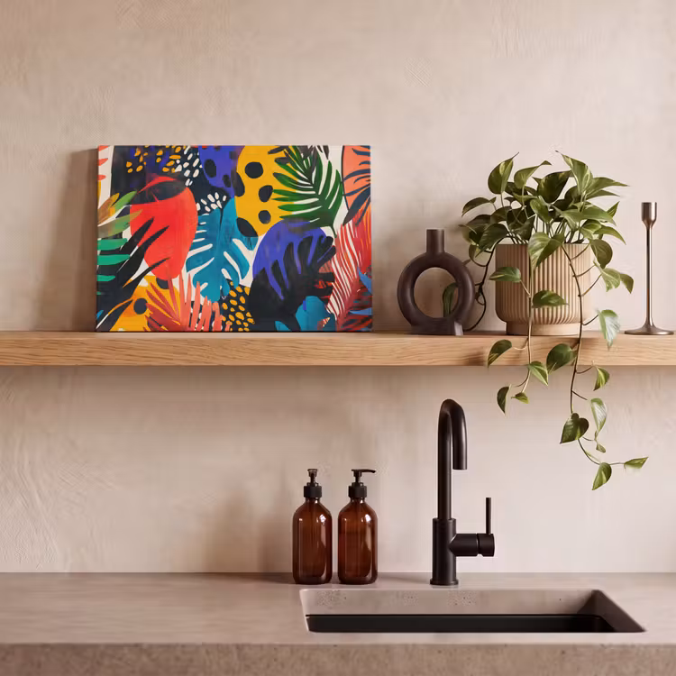 Canvas schilderij - Bladeren - Vormen - Abstract - Kleurrijk — 3